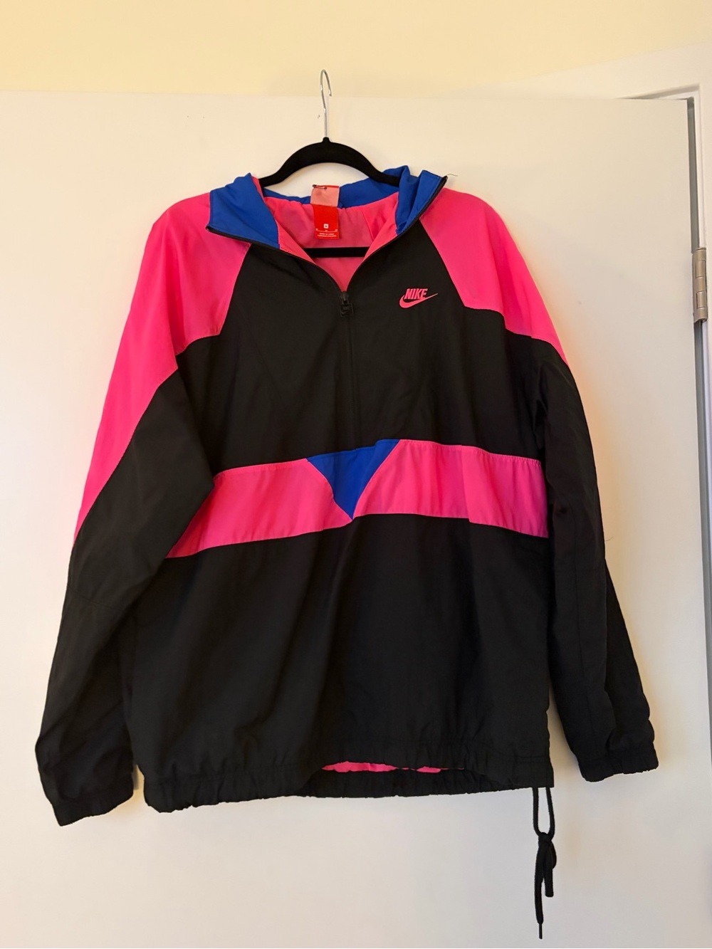 Nike Hooded Windbreaker Jacket - Black, Pink & Blue